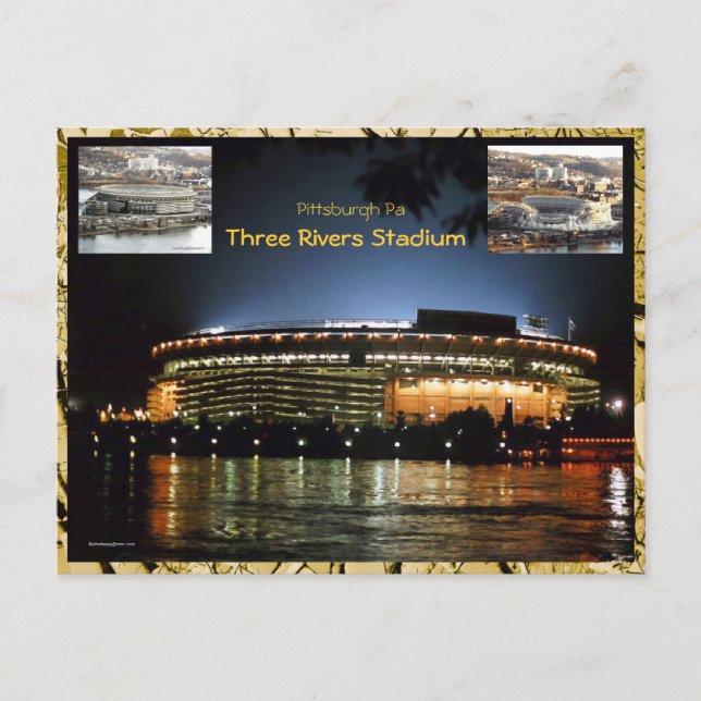 Three Rivers Stadium Postcard with Implosion (Front)