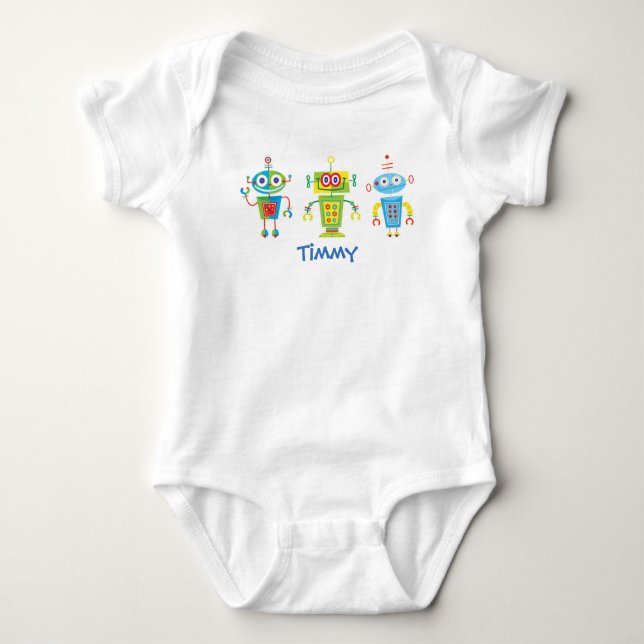 Three Robots Baby Bodysuit (Front)