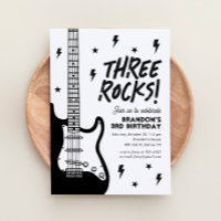 Three Rocks Guitar Rock and Roll 3rd Birthday