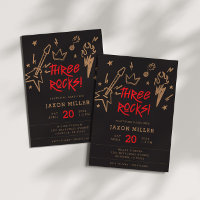 Three Rocks Kids' Metal Rock N Roll 3rd Birthday