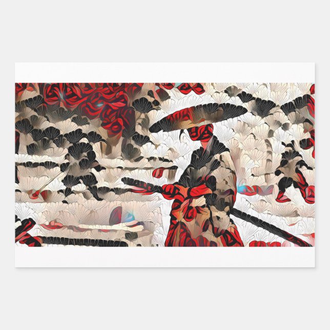 Three Ronin by NFT Artisans Wrapping Paper Sheet (Front)