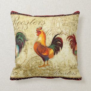 Three Roosters Cushion