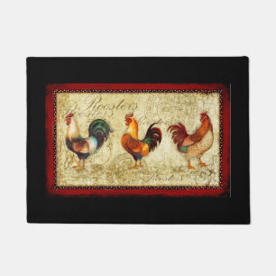 Three Roosters Doormat