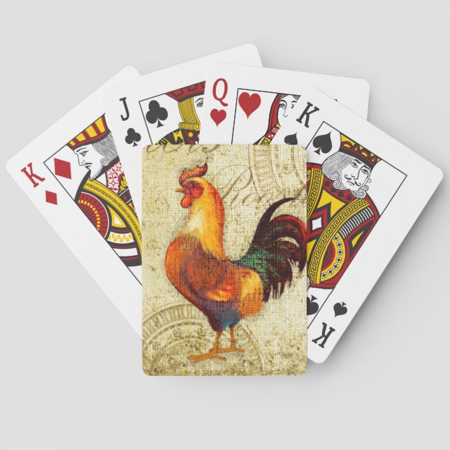 Three Roosters Playing Cards (Back)