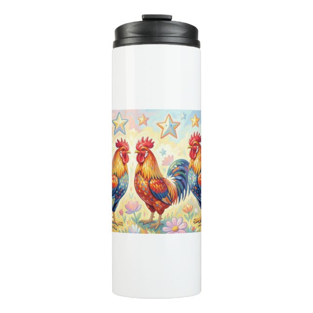 Three roosters thermal tumbler (Front)