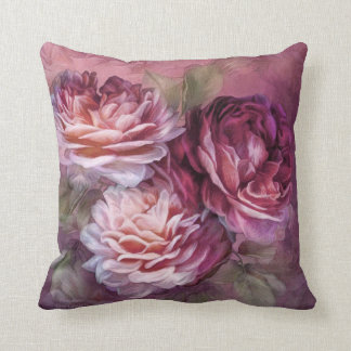 Three Roses - Burgundy - Designer Art Pillow