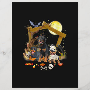 Three Rottweiler Dogs Halloween Dog Halloween Gift Custom Letterhead
