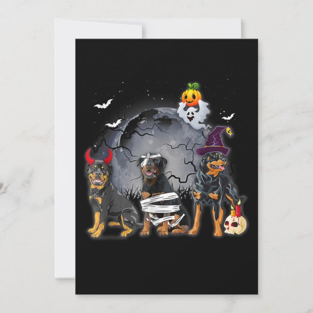 Three Rottweilers Satan Witch Mummy Halloween Cost Announcement (Front)