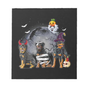 Three Rottweilers Satan Witch Mummy Halloween Cost Notepad
