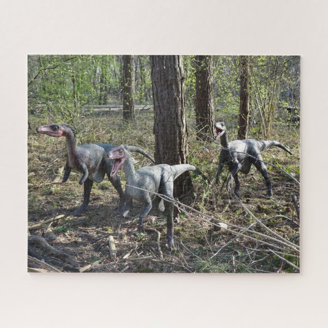 Three Running Dinosaurs Puzzle (Horizontal)