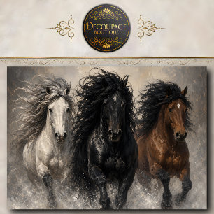 Three Running Horses Wall Art Horse Lover Decor Tissue Paper