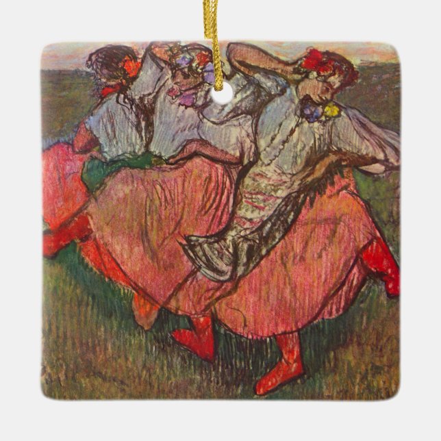 Three Russian Dancers by Edgar Degas Ceramic Ornament (Front)