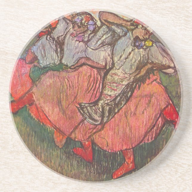 Three Russian Dancers by Edgar Degas Coaster (Front)