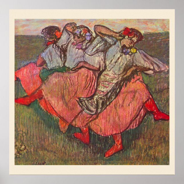 Three Russian Dancers by Edgar Degas Poster (Front)