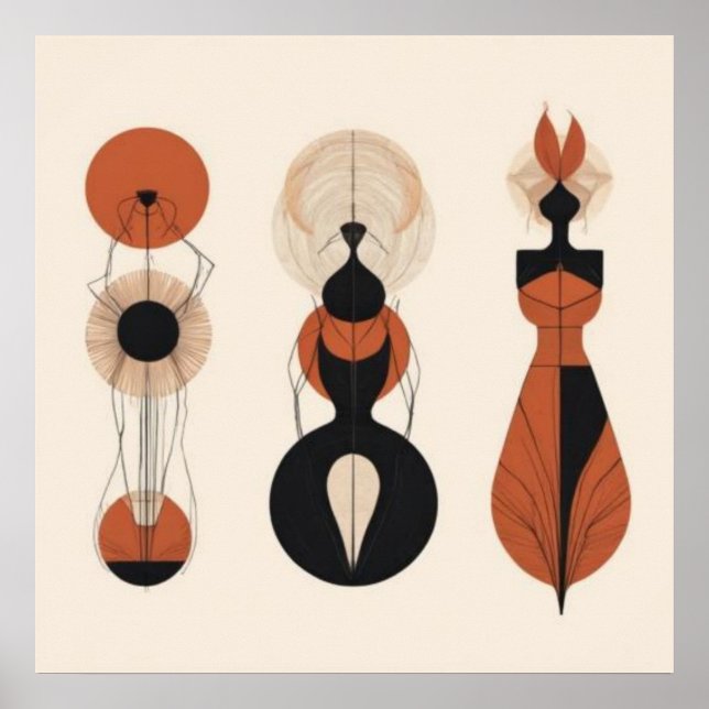 Three Sacred Forms — Geometric Rhythm Poster (Front)