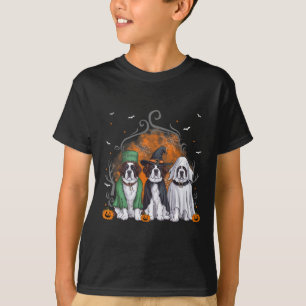 Three Saint Bernard St. Bernard Dog Halloween Ghos T-Shirt