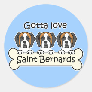 Three Saint Bernards Classic Round Sticker