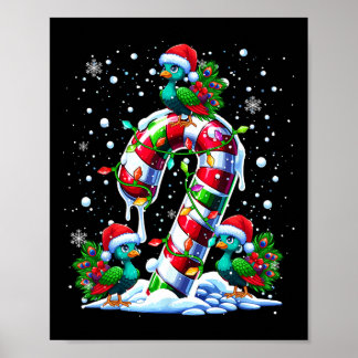 Three Santa Peas On Candy Cane Christmas Kids Todd Poster