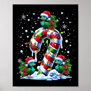 Three Santa Peas On Candy Cane Christmas Kids Todd Poster