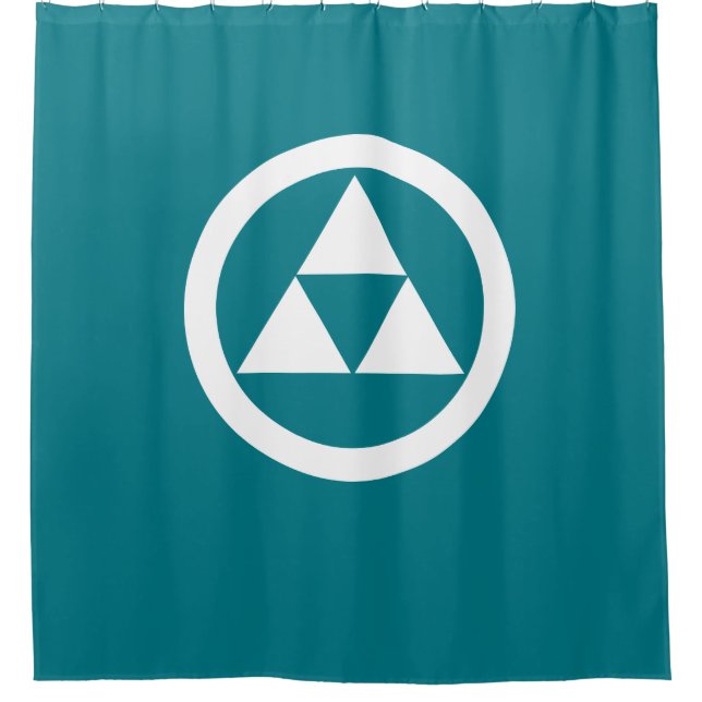Three scales in circle shower curtain (Front)