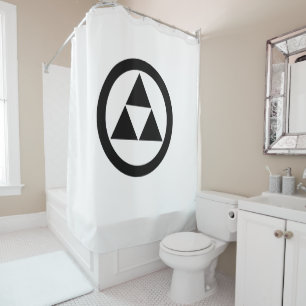 Three scales in circle shower curtain