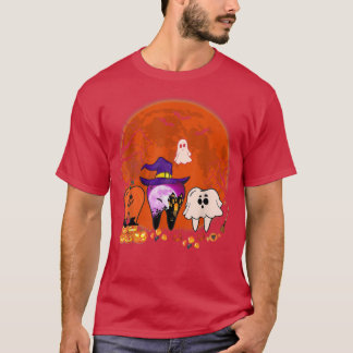 Three Scary Pumpkin Halloween Witch Boo Ghost Cute T-Shirt