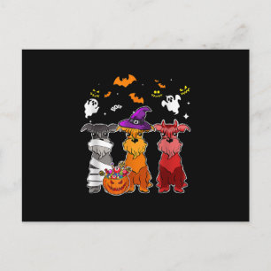 Three Schnauzer Witch Hat Cute Halloween Gifts Postcard