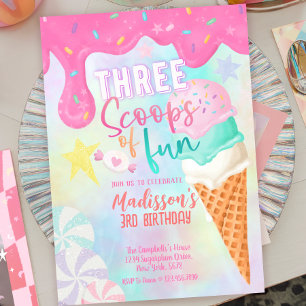 Three Scoops of Fun Invitation