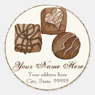 Three Scrumptious Chocolates,  Address Stickers
