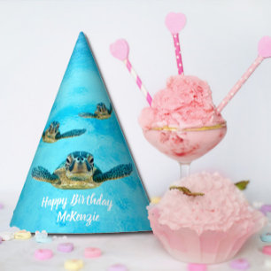Three Sea Turtles Swimming Party Hat