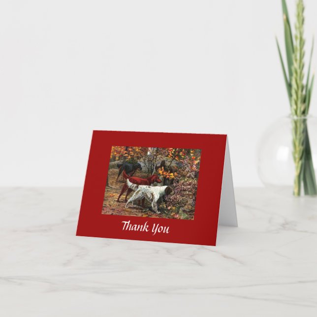 Three Setters Thank You Card (Front)
