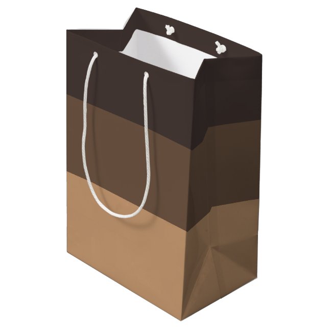 Three Shades of Brown Coffee Medium Gift Bag (Back Angled)