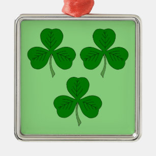 Three Shamrocks Metal Tree Decoration