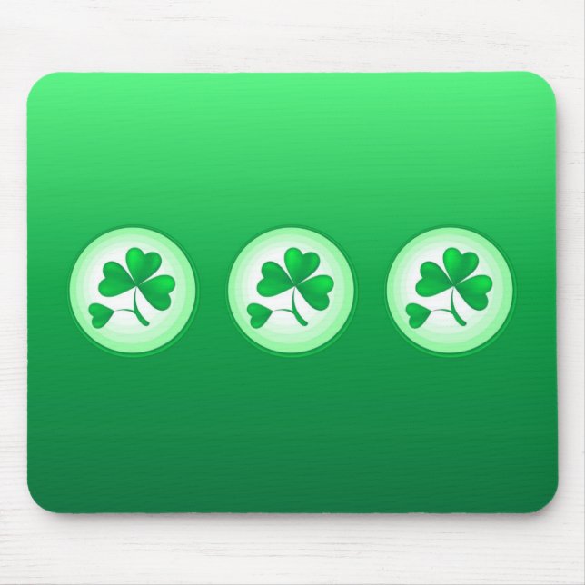 Three Shamrocks Mouse Mat (Front)