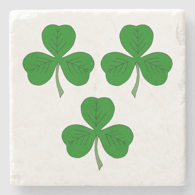 Three Shamrocks Stone Coaster (Front)