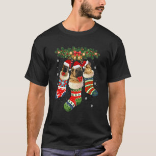 Three Shar Pei In Sock Christmas Santa X Mas Dog T-Shirt
