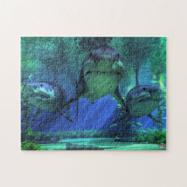 Three Sharks Jigsaw Puzzle (Horizontal)