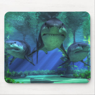 Three Sharks Mouse Mat