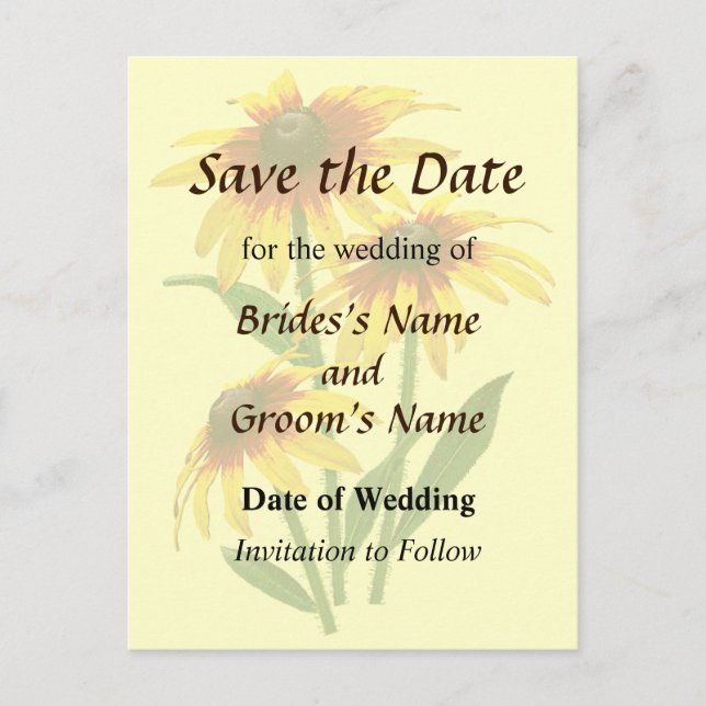 Three Shasta Daisies Save the Date Announcement Postcard (Front)