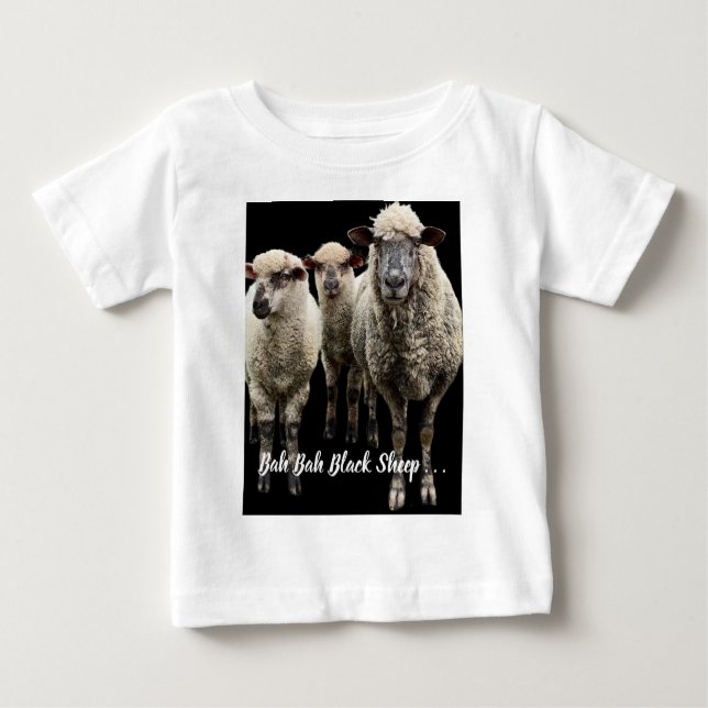 THREE SHEEP PHOTO BACKGROUND BABY T-SHIRT (Front)