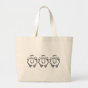 three sheeps large tote bag