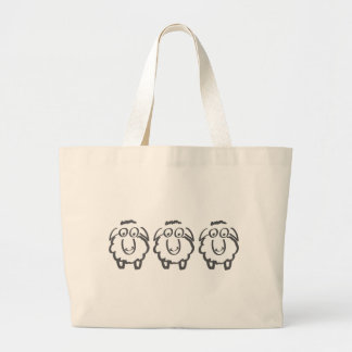 three sheeps large tote bag
