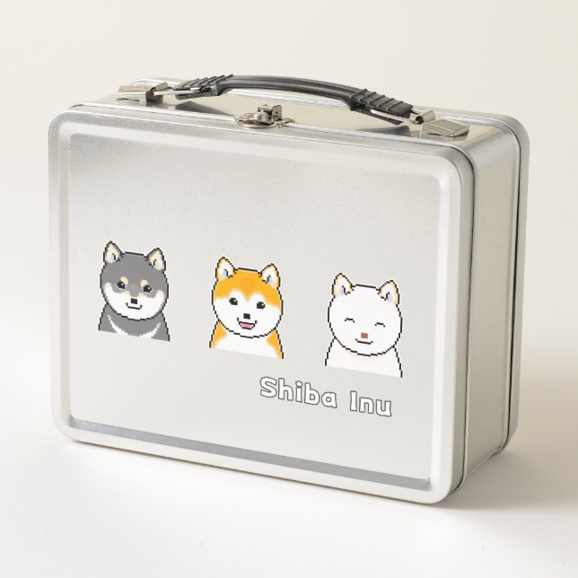 Three Shiba Inu Dogs With Different Coat Colours Metal Lunch Box (Front)