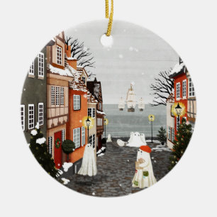 Three Ships Ceramic Tree Decoration