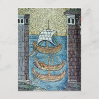 Three ships entering the port of Ravenna