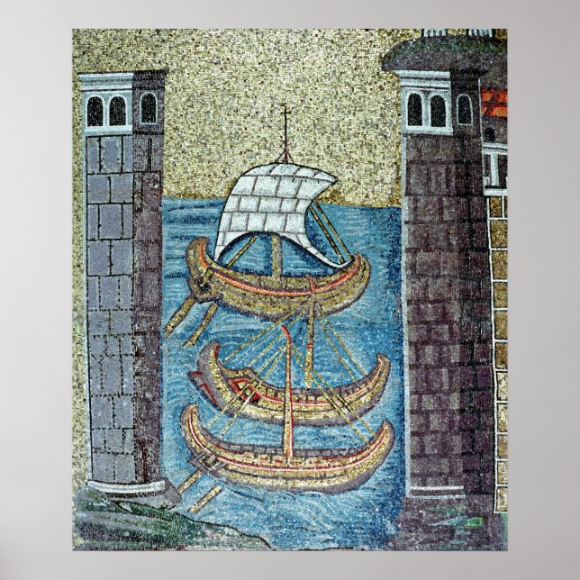 Three ships entering the port of Ravenna Poster (Front)