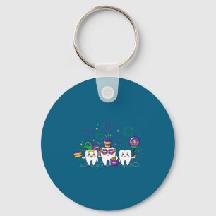 Three Shirt Mardi Gras Teeth Beads Mardi Key Ring