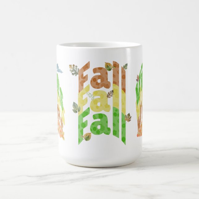 Three Sided Fall Vibes Custom Design Coffee Mug (Center)