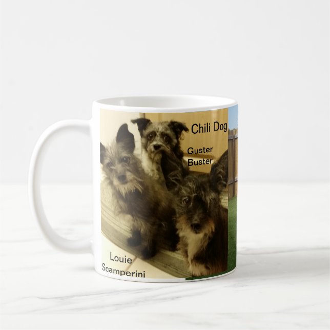 Three Silly Pups Coffee Mug (Left)