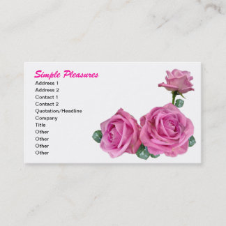 Three Simple Pink Roses Business Card